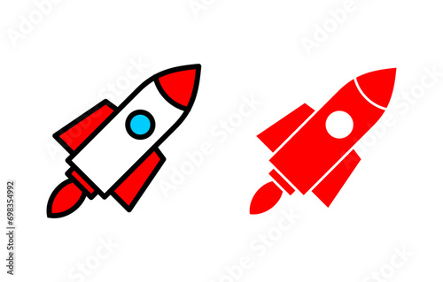 Rocket icon set illustration. Startup sign and symbol. rocket launcher icon