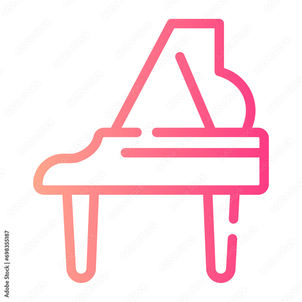 piano Line Gradient Icon piano Line Gradient Icon