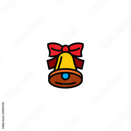 Original vector illustration. A bell icon with a bow.