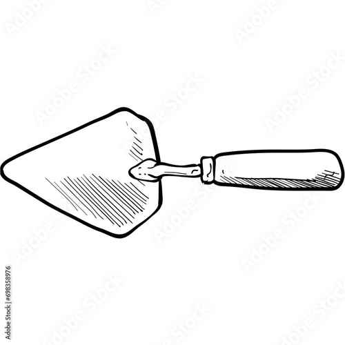 trowel handdrawn illustration