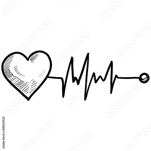 heart rate handdrawn illustration