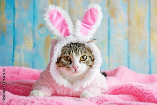 Funny at with rabbit ears, Banner for your advertisement, Easter bunny, Easter, happy Easter.