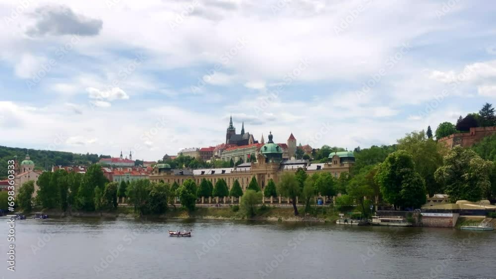 View of Prague Castle from the Vltava river. City skyline. Prague, Czech Republic. View of Prague Castle from the Vltava river. City skyline. Prague, Czech Republic.