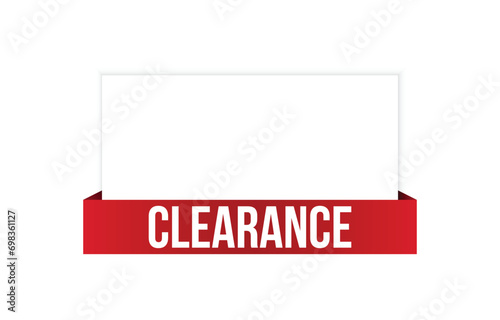 Clearance banner design. Clearance icon. Flat style vector illustration.