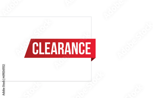 Clearance banner design. Clearance icon. Flat style vector illustration.