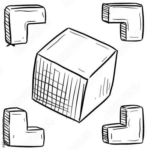 cube handdrawn illustration