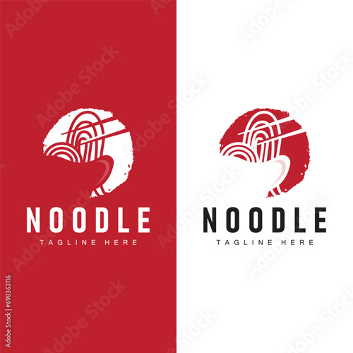 Ramen noodle logo simple noodle and bowl design inspiration chinese food template illustration