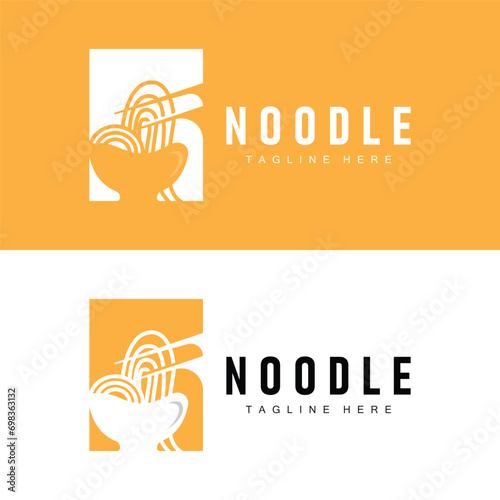 Ramen noodle logo simple noodle and bowl design inspiration chinese food template illustration