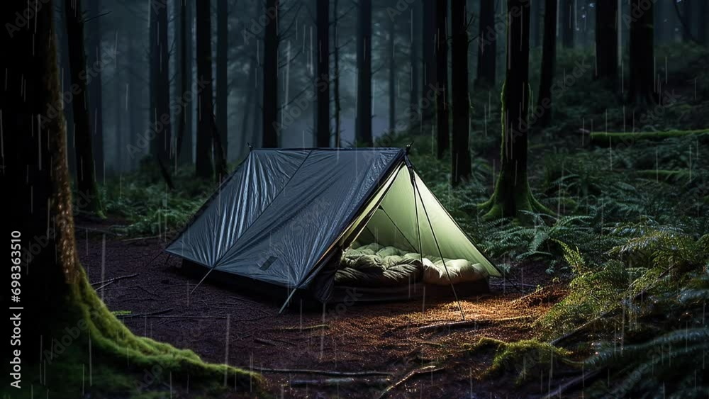 Camping in the jungle and rain Camping in the jungle and rain