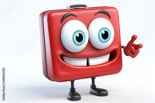 With sign suitcase character cartoon style 3D illustration © Robin
