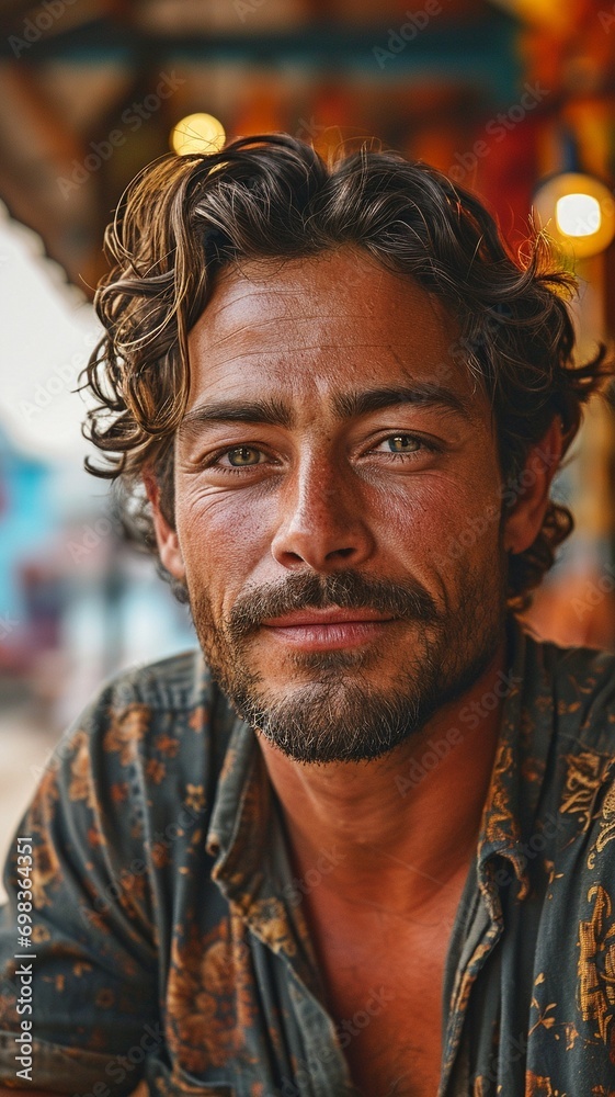 A picture of a dashing Turkish man lounging at a coffee shop in Bangkok. A picture of a dashing Turkish man lounging at a coffee shop in Bangkok.