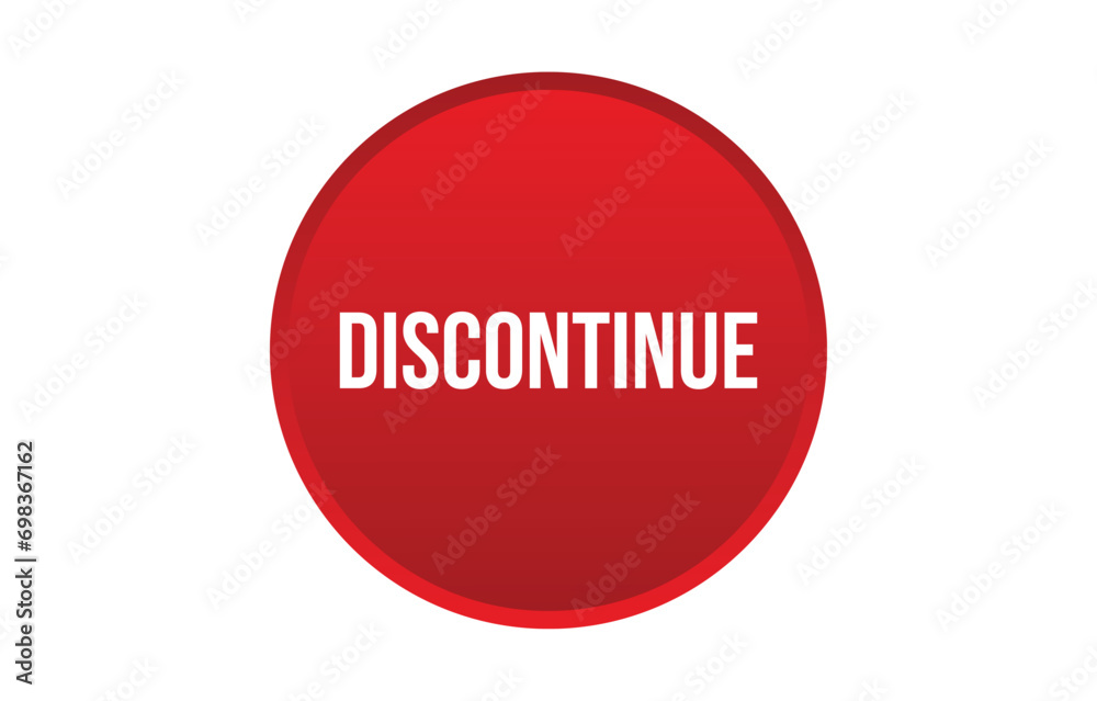 Discontinue red vector banner illustration isolated on white background Discontinue red vector banner illustration isolated on white background