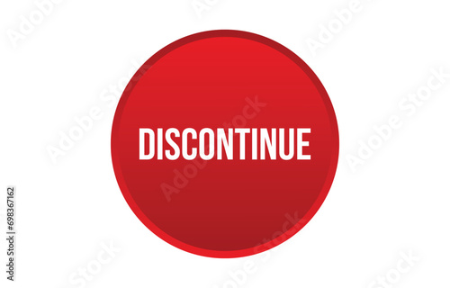 Discontinue red vector banner illustration isolated on white background