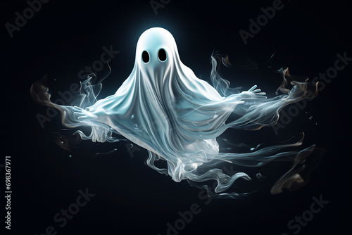 Vector of cuty ghost 3d photo