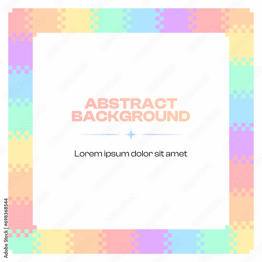 Pastel Rainbow Trails Curved Square  Frame, with White Background