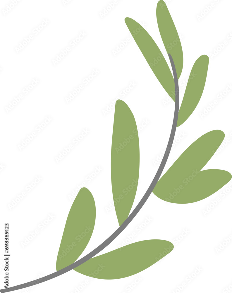 Bamboo green leaves decoration illustration 