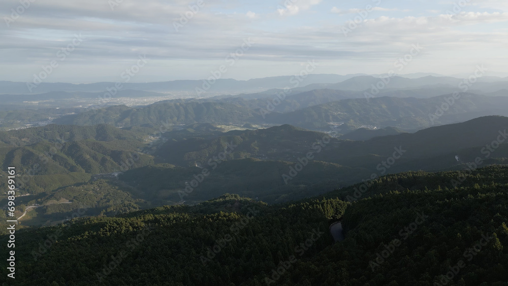 生石山ドローン空撮（山、ススキ、秋、和歌山、自然）