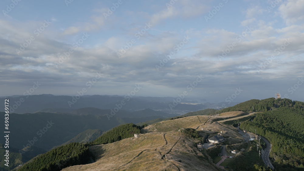 生石山ドローン空撮（山、ススキ、秋、和歌山、自然）
