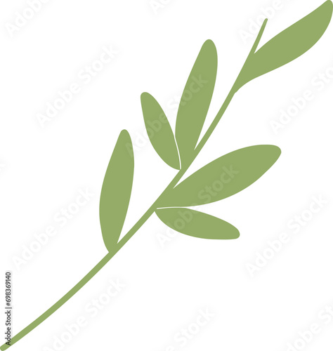 Bamboo green leaves decoration illustration 