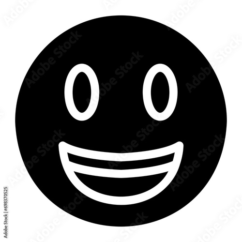 grin glyph icon