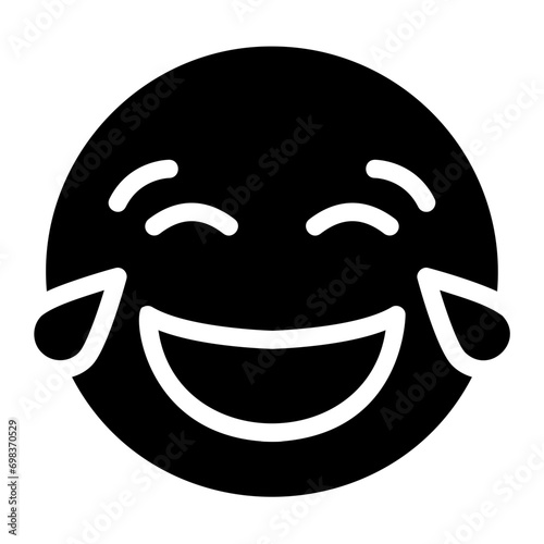 laughing glyph icon