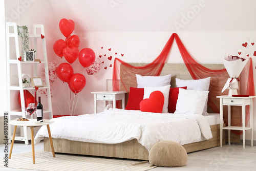 Interior of bedroom decorat...