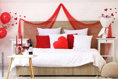 Interior of bedroom decorat...