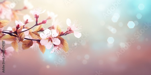 Beautiful floral spring abstract background. nature summer background Blooming branches with flowers. Bright spring easter background © megavectors