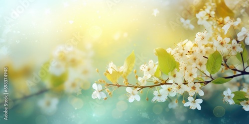 Beautiful floral spring abstract background. nature summer background Blooming branches with flowers. Bright spring easter background photo