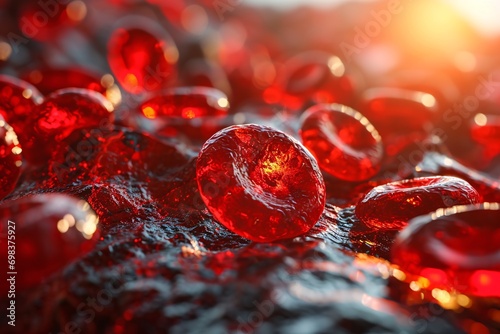 Blood Cells in a Red Sunset photo