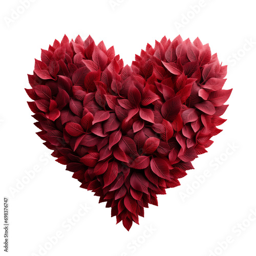Red platic fir texture 3D Heart Shape Isolated photo