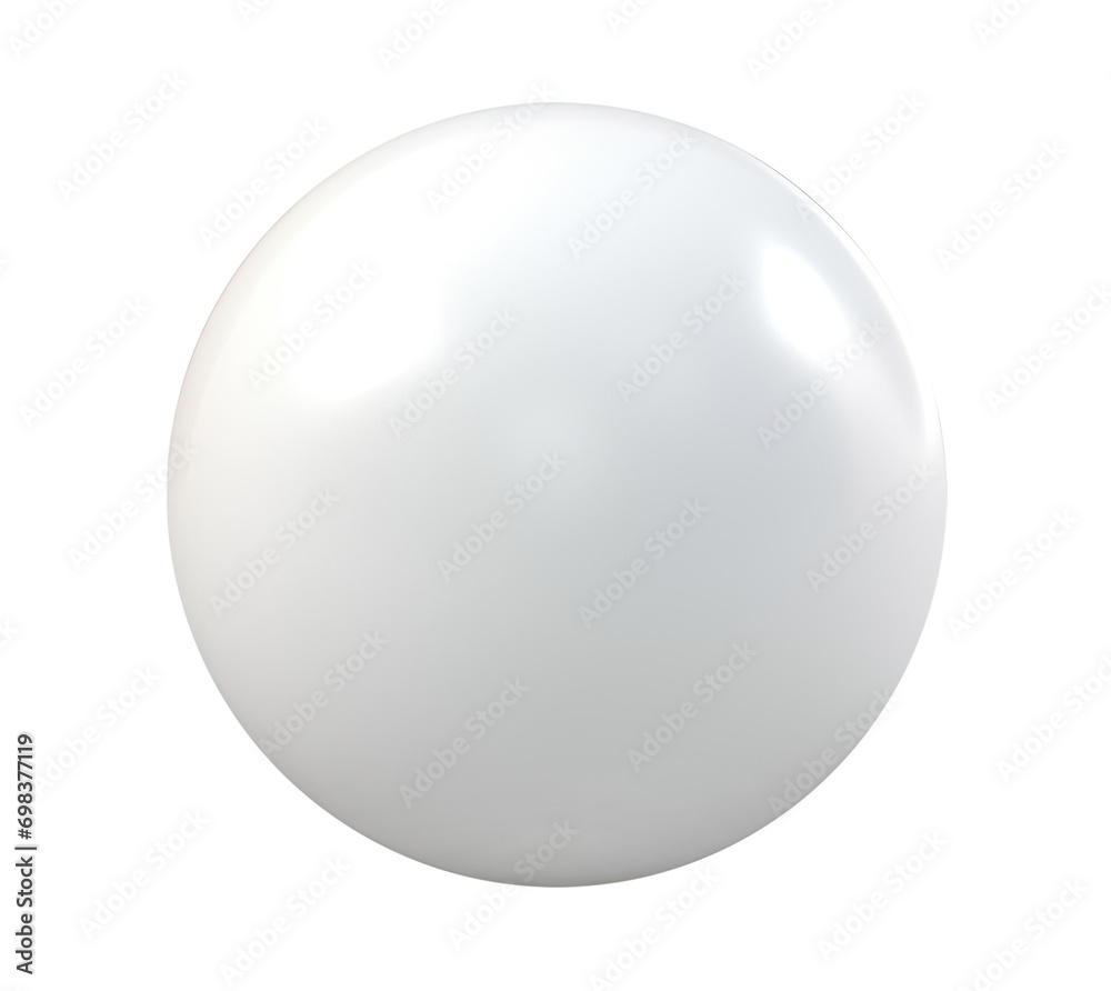 White glossy sphere isolated on transparent background White glossy sphere isolated on transparent background