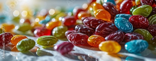 Colorful Candy on a White Plate photo