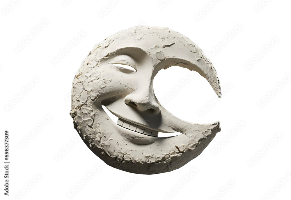 Naklejka premium Moon_Close_Up_Smile_No_shadows_highest_details_