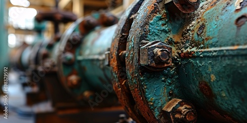 Rusty pipe with a bolt
