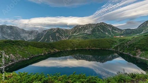 夏の北アルプス　みくりが池から見る立山タイムラプス　日本の山　富山県