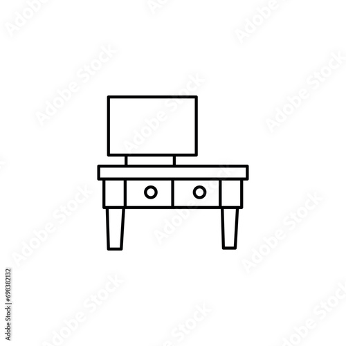 Tv dan ikon meja, perabot rumah, Simple Set cocok untuk keperluan apapun. Desain web, aplikasi seluler.	 photo