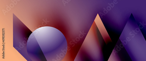 Captivating abstract backdrop composed of interlocking triangles and circles, forming an intriguing dance of shapes and patterns that exude both elegance and modernity