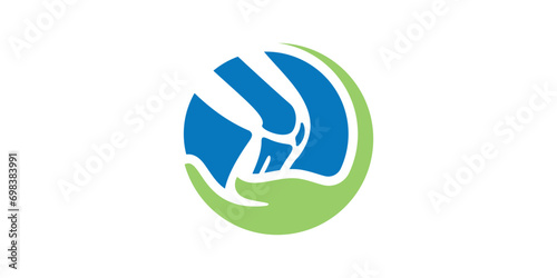logo design combining the shape of bones with hands, bone health.