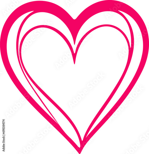 Heart outline logo vector illustration. Love Heart symbol stylized design element