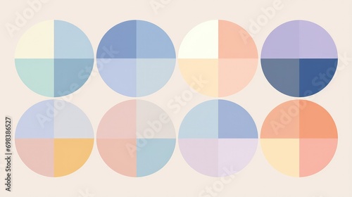 Wallpaper Mural Geometric circles in soft pastel colors forming a minimalist pattern. Torontodigital.ca