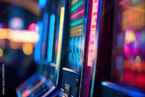 abstract blur background slot machine casino club entertainment leisure concept photo
