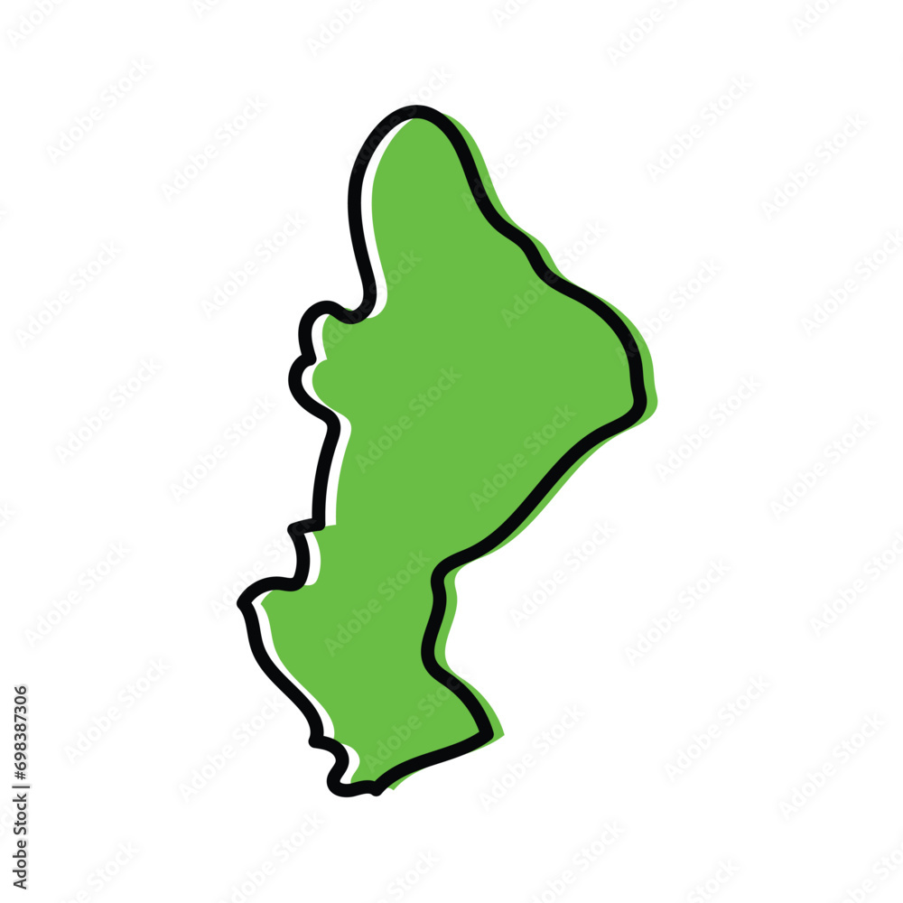 Sofala province of Mozambique vector map illustration.