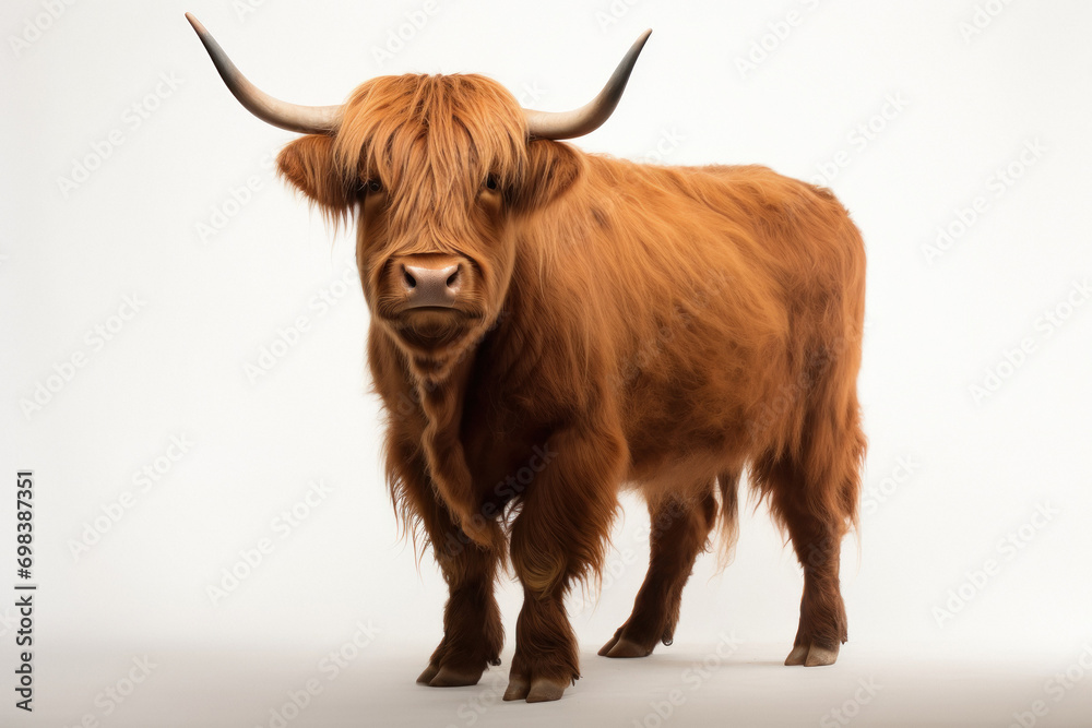 Full body of big ox or bull on white background Full body of big ox or bull on white background
