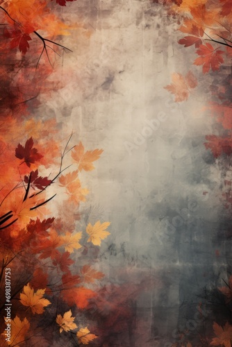 Autumn Grunge Background Texture with Empty Copy Space for Text created with Generative AI Technology