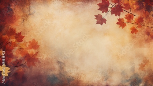 Autumn Grunge Background Texture with Empty Copy Space for Text created with Generative AI Technology