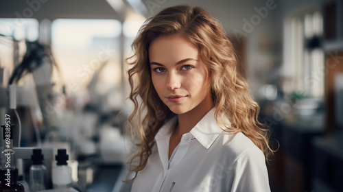 portrait of woman in laboratory