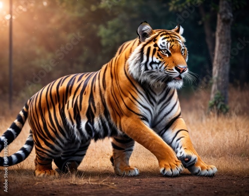 Great tiger in the nature habitat. beautiful animal and his portrait