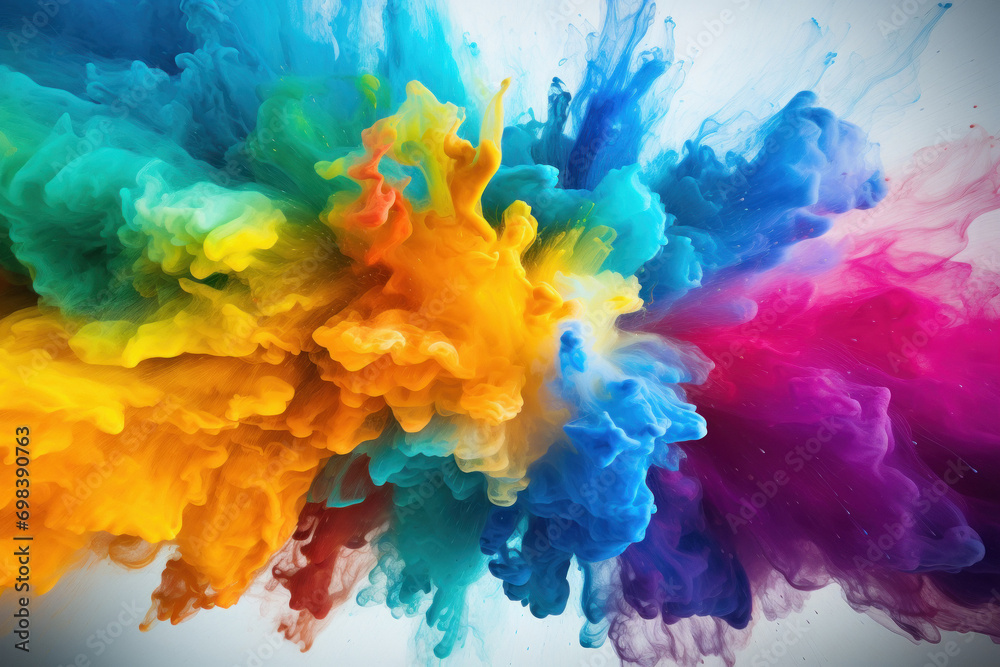 color explosion on white background