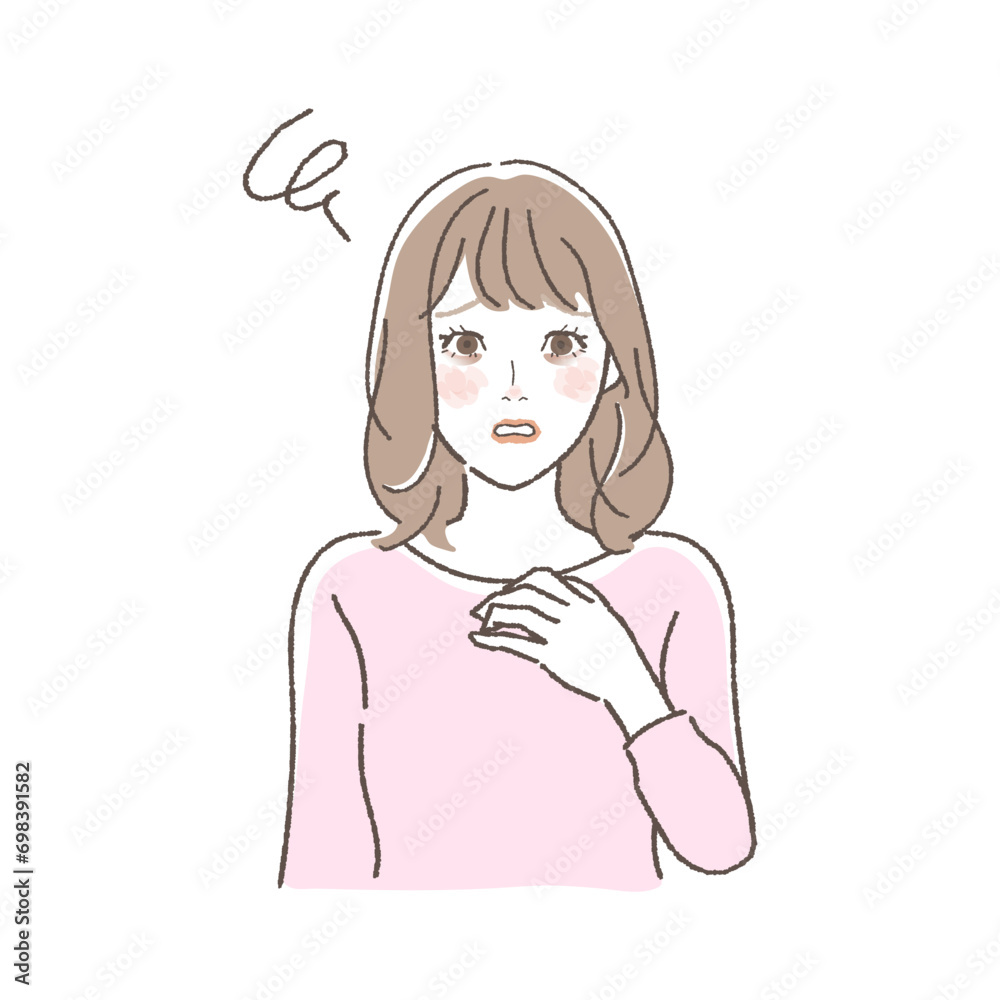 Illustration of a Woman Troubled with Brown Circles. Illustration of a Woman Troubled with Brown Circles.